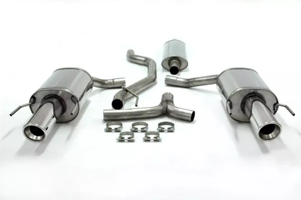 Simons Edelstahl Duplex Sportauspuffanlage 100 mm Rund für SAAB 9-3 Turbo (58L Tank )