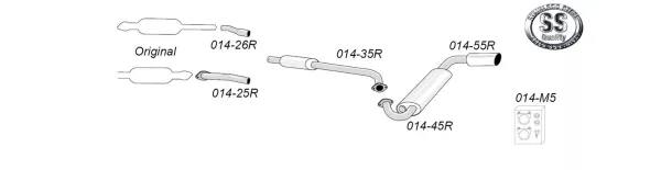 Simons Edelstahl Sportauspuff 100 mm für Mazda MX-5, Miata Coupe & Cabrio