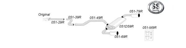 Simons Edelstahl Sportauspuff Duplex 114 mm + 114 mm für Mazda 3 MPS MK2