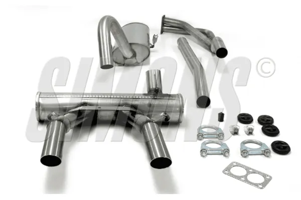 Simons Edelstahl Sportauspuff Duplex 57 mm + 57 mm Rund für Opel GT 1900