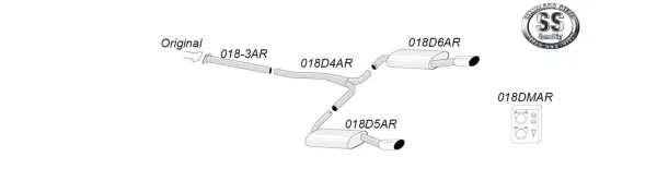 Simons Edelstahl Sportauspuff Duplex 90/120 mm + 90/120 mm für Mazda 6 MPS
