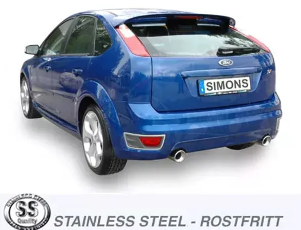 Simons Edelstahl Sportauspuff für Ford Focus ST EG-Genehmigung (eintragungsfrei)