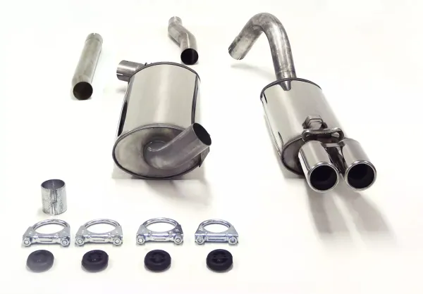 Simons Edelstahl Sportauspuffanlage 2x70 mm für Audi 80, 90, Cabrio B4 Typ 8G