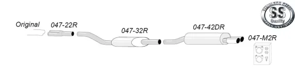 Simons Edelstahl Sportauspuffanlage 2x70 mm für Audi S6/S6 Plus Quattro C4 2.2 Turbo / 4.2 V8