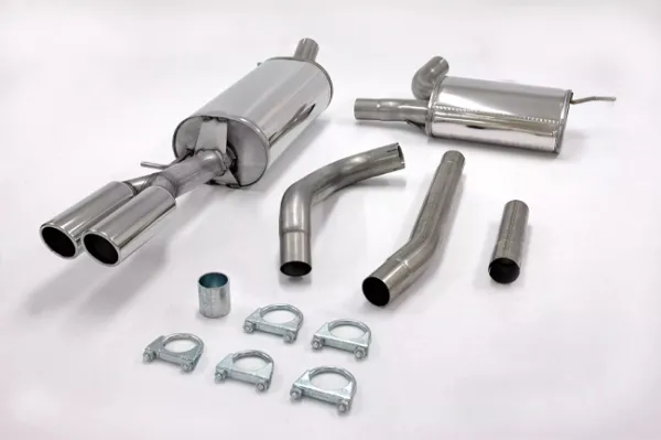 Simons Edelstahl Sportauspuffanlage 2x80 mm für Audi A4 (B5) 2WD Limousine/Avant/Kombi 1.6/1.8/1.8T/1.9TDI/2.5TDI EG-Genehmigung