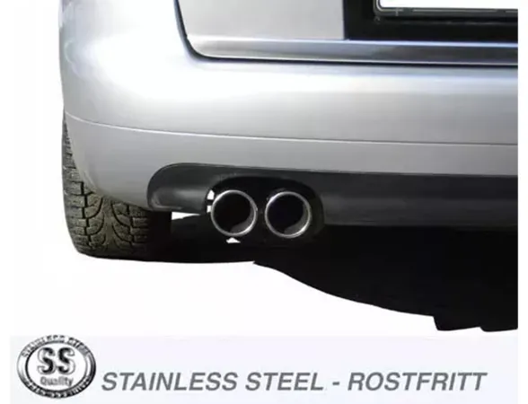 Simons Edelstahl Sportauspuffanlage 2x80 mm für Audi A6 (C5) 2WD Limousine/Avant/Kombi 1.8T/1.9TDI/2.5TDI EG-Genehmigung