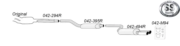 Simons Edelstahl Sportauspuffanlage 2x80 mm für Audi S4 Quattro Limousine/Avant/Kombi 2,7 EG-Genehmigung