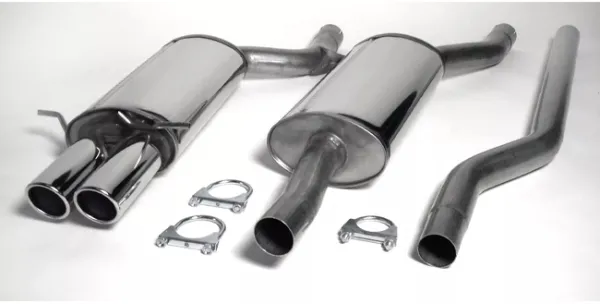 Simons Edelstahl Sportauspuffanlage 2x80 mm für AudiA4 (B5) Quattro Limousine/Avant/Kombi 1.8/1.8T EG-Genehmigung