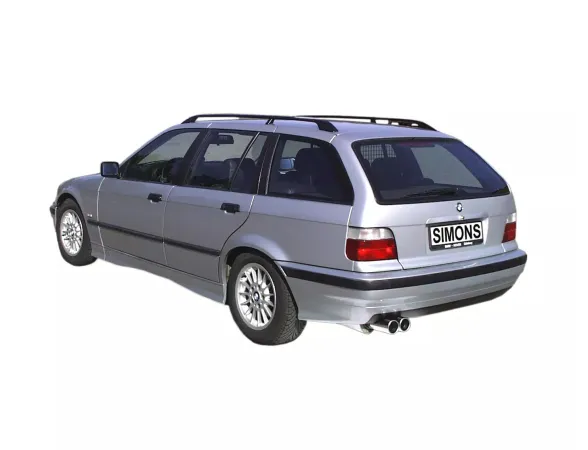 Simons Edelstahl Sportauspuffanlage 2x80 mm für BMW E36 320i/323/ Limousine/Coupé/Cabrio/Touring Eintragungsfrei