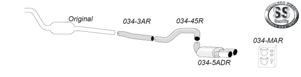 Simons Edelstahl Sportauspuffanlage 2x80 mm für BMW E91 316D, 318D, 320D