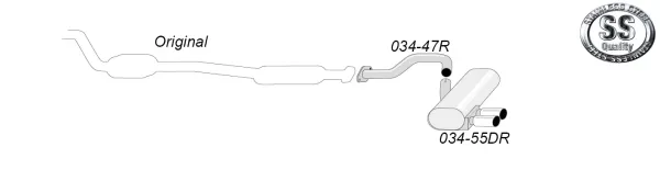 Simons Edelstahl Sportauspuffanlage 2x80 mm für BMW E93 323i, 325i, 330i, ( N53 ) 2007-2011 mit EG-Genehmigung (eintragungsfrei)