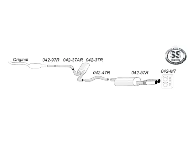 Simons Edelstahl Sportauspuffanlage 2x80 mm für VW Passat (B5) 3B Limousine/Avant/Kombi 1.6/1.8/1.8T/1.9TDI/2.5TDI EG-Genehmigung