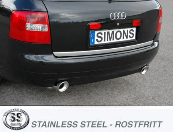 Simons Edelstahl Sportauspuffanlage Duplex 100 mm für Audi A6 (C5) Quattro Limousine/Avant/Kombi 1.8T