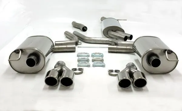 Simons Edelstahl Sportauspuffanlage Duplex 2x 80 mm für Audi A6 (C6) 2WD Limousine/Avant/Kombi 2.0TFSi