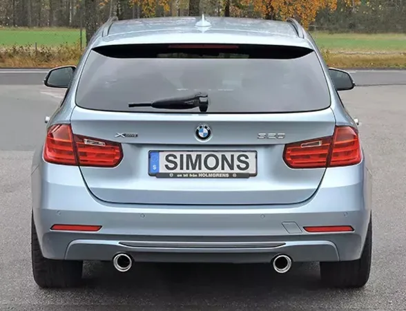 Simons Edelstahl Sportauspuffanlage Duplex 90 mm für BMW F30 316, 318D, 320D
