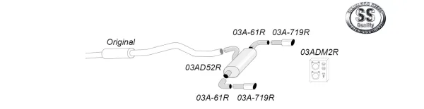 Simons Edelstahl Sportauspuffanlage Duplex 90 mm für BMW F31 320i, 330i