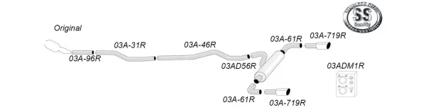 Simons Edelstahl Sportauspuffanlage Duplex 90 mm für BMW F31 3316D, 318D, 320D