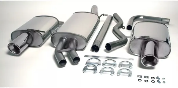 Simons Edelstahl Sportauspuffanlage Duplex L+R 1x100 mm für Audi A4 (B6) 2WD Limousine/Avant/Kombi 1.8Ti EG-Genehmigung