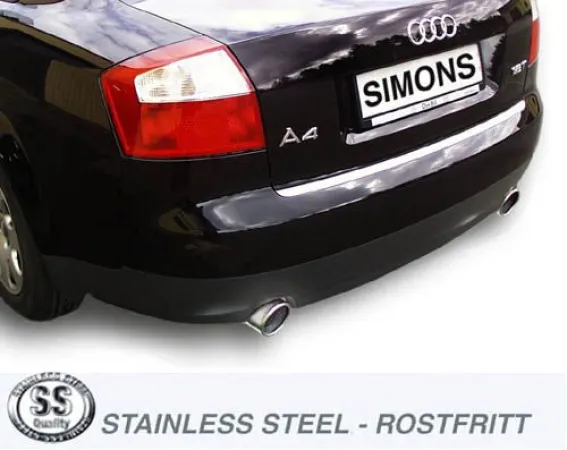 Simons Edelstahl Sportauspuffanlage Duplex L+R 1x100 mm für Audi A4 (B6) Quattro Limousine/Avant/Kombi 1.8 T EG-Genehmigung