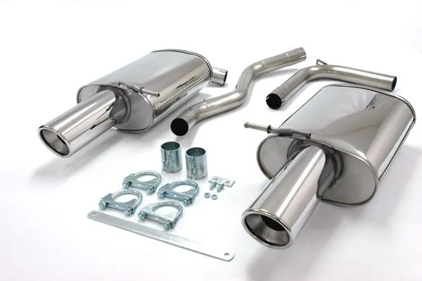 Simons Edelstahl Sportendtopf Duplex L+R 1x100 mm für Audi A4 (B6/B7) 2WD Cabriolet 1.8T/2.0TFSI EG-Genehmigung