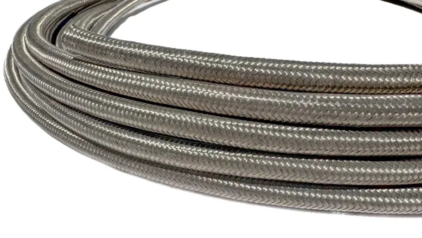 Stahlflexschlauch ø 4mm innen D04 Dash 4 7/16 UNF ø 11,7mm außen -5°C bis 180°C 1 Meter für Alu Fittinge