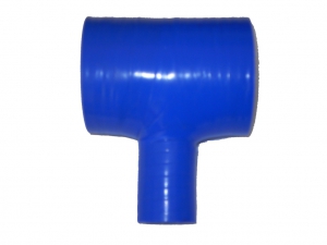 Silicone T-piece 76>25mm inner diameter blue 4-layered 5mm wall thickness