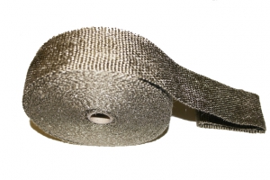 Hitzeschutzband Titan 10 Meter - 50mm breit für Rohrkrümmer,  Hosenrohre und Auspuffanlagen