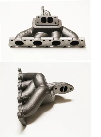 Turbokrümmer Spa Top-Mount für 1.8T Golf 4, Audi A3 T3 Flansch Twincscroll + Wastegateanschluss