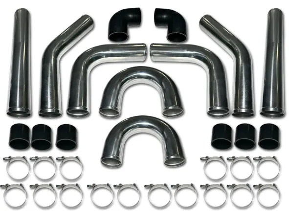 Universal Einbauset für Ladeluftkühler in 2,5 Zoll 63,5mm - schwarz