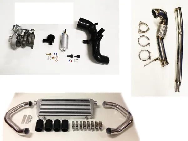 upgrade Turbo Kit für Audi S3 8L TT 8N bis 320PS plug&play mit K04-023 upgrade + Ansaugschlauch + BP + Downpipe + LLK + BOV blau