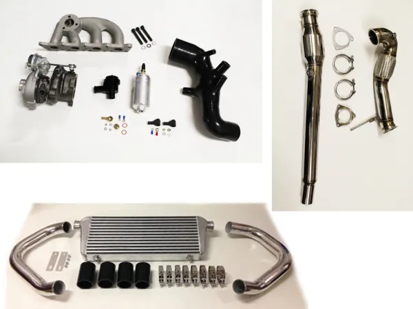 upgrade Turbo Kit für Audi S3 8L TT 8N bis 340PS plug&play mit K04-023 upgrade + Ansaugschlauch + BP + Downpipe + Krümmer + LLK + BOV schwarz