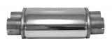 Muffler universal Simons Duo ø 63.5mm oval 220x140 L 320mm stainless steel 4x 63.5mm