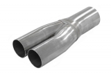 Stainless steel pipe adapter Y-piece 1x 63.5mm to 2x 63.5mm