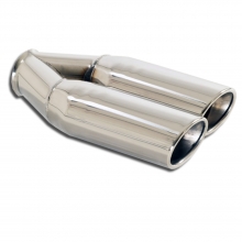Rear Exhaust Pipe 86 - 2x70x85 Oval Angled Right Stainless Steel