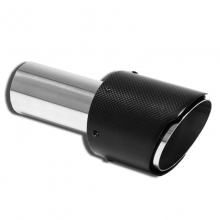 100mm round carbon sharp angled exhaust tip