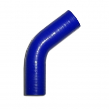 Silicone bend 45° degree 38mm inner diameter blue L 100mm 3-ply 4mm wall thickness