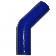 Silicone bend 45° degree 51mm inner diameter blue L 125mm 4 layers 5mm wall thickness