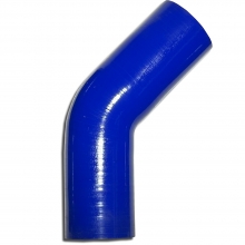Silicone elbow 45° degree 57mm inner diameter blue L 125mm 4-ply 5mm wall thickness