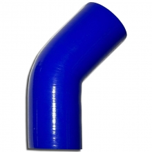 Silikonbogen 45° Grad 76mm innendurchmesser blau  L 125mm 4 lagig 5,5mm Wandstär