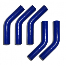 5x Silikonbogen 45° Grad 22mm innendurchmesser blau  L 100mm 3 lagig 4mm Wandstärke