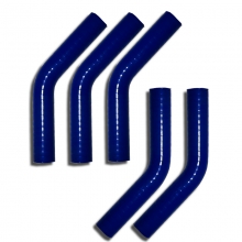5x Silikonbogen 45° Grad 19mm innendurchmesser blau  L 100mm 3 lagig 4mm Wandstärke