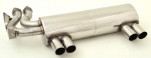 Duplex sport exhaust muffler for BMW M3 E46 63.5mm made of stainless steel with EC type approval (no registration required)