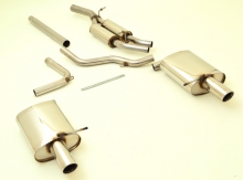 Sports exhaust for Audi A4 B7 1.8T 2.0TFSI 63.5mm made of stainless steel with EU approval (no registration required)