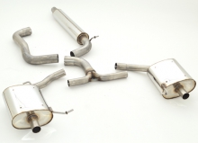 Exhaust system/sports exhaust for Skoda Octavia, Jetta 5 1.4 TSI, 2.0 TFSI 76mm stainless steel with EC approval (no registration required)