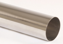 End pipe 17 - 90mm round sharp-edged stainless steel