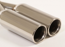 Tailpipe 18 - 2x90mm round flanged stainless steel