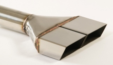 Tailpipe 21 - 2x50x100 square sharp-edged stainless steel