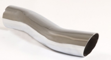 End Pipe 23 - 60mm round sharp-edged S-shape Stainless Steel