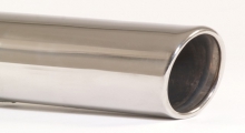 Tailpipe 34 - 90mm round chamfered flared Stainless Steel