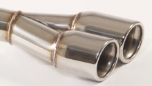 Tailpipe 37 - 2x80mm round with lateral slant and flared, stainless steel